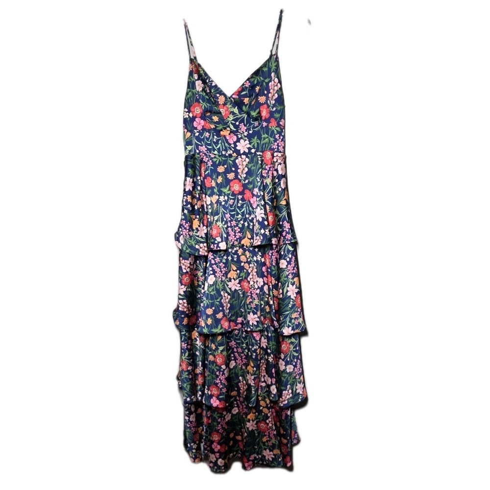 Skies Are Blue Tiered Sleeveless Ruffleā Maxi Dress Sz XSmall Romance Me Floral